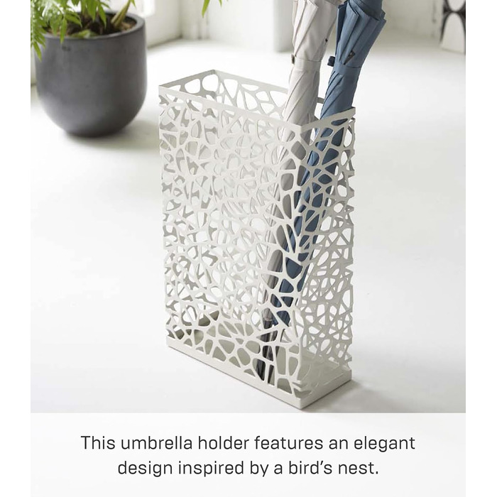 Підставка для парасольок YAMAZAKI NEST Wide, сталева, біла, 30 x 12 x 45 см