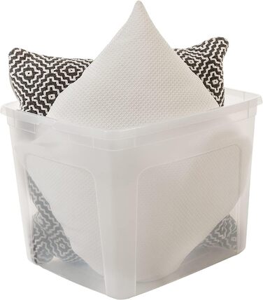 Iris Ohyama Versatile Storage Boxes, 30L, 3-Piece Set, Transparent, Easy-Closing Lid, Stackable, Plastic, For Closet, Shelves, Classroom, Organization, Art Supplies, Shoes, MCB-30