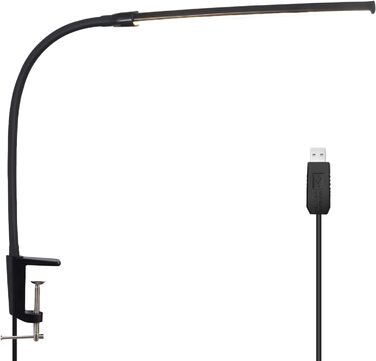 LED лампа для столу Homefire: регульована, чорна, з 3 кольорами та 5 рівнями яскравості, USB, для офісу та навчання