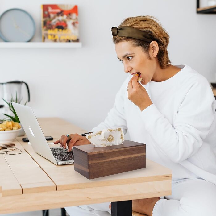 Дерев'яна коробка для серветок, прямокутна, 25 x 14 x 9.5 см, 1 шт.