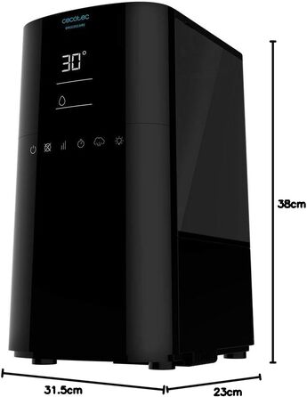 Зволожувач повітря Cecotec BreezeCare 4000 Connected: 6 л резервуар, 400 мл/год, Wi-Fi, сенсорне управління, плазма, 40 м², таймер 12 год, 30W (холодний) / 110W (гарячий)