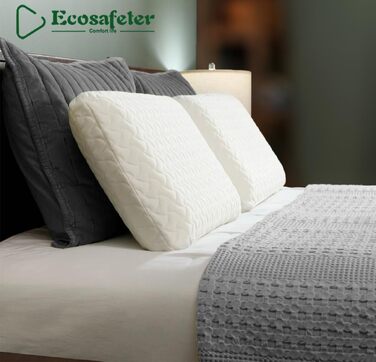 Ортопедична подушка для шиї та голови Classic з ефектом пам'яті (Memory Foam), ергономічна, середньої та високої жорсткості, з дихаючим знімним чохлом, біла