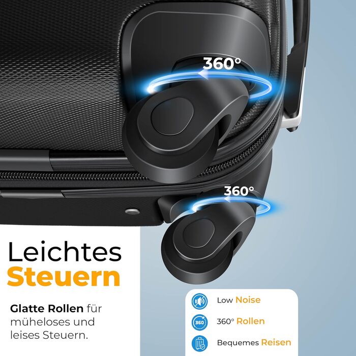 Чемодан KESSER® середній з жорсткою обшивкою | Вага для чемоданів + бірка для багажу | Чемодан-роликовий, з кодовим замком, 4 колеса, ABS, телескопічна ручка (66x45x28см / 84л)