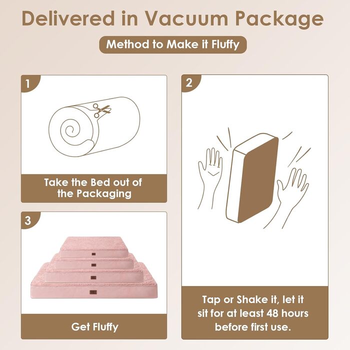 Ортопедичне ліжко для собак середніх порід EHEYCIGA 89x58x9 см, м'яке, миється, рожеве