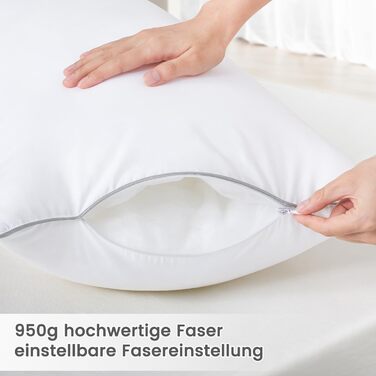 BedStory Pillow 40x80, Pillow 2-Pack with High-Quality Microfiber Pillow Filling 950g x 2, Washable and Soft Filling Pillow Bed Pillow Sleeping Pillow Sofa Pillow Side Sleeper Pillow 40x80cm