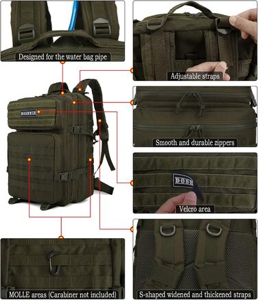 Тактичний армійський рюкзак 40 л Molle для виживання, військовий рюкзак для походів, Fluchtrucksack
