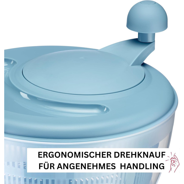 Westmark Fortuna: Салатниця-швидкообертач, 5 л, пластик, BPA-Free, блакитна