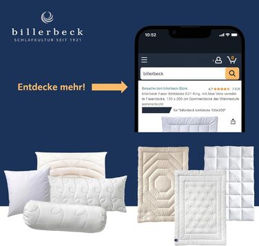 Ковдра billerbeck Faser E21 King з алое вера, всесезонна, середня теплість, 135x200 см, біла