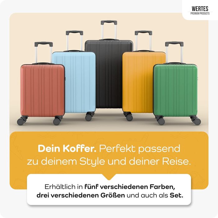 Чемодан великий 100L з TSA замком, жорсткий корпус, подвійні колеса, валіза на колесах (77см, гірчичний)