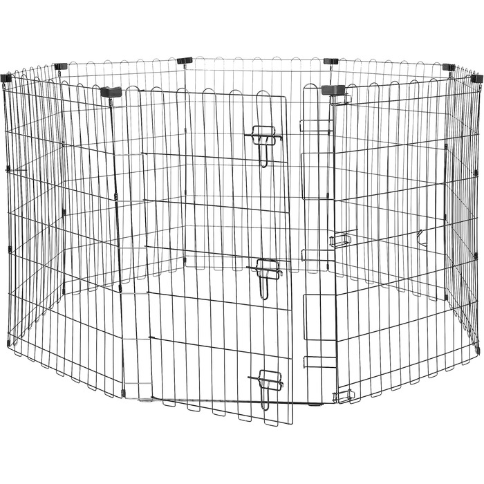 Amazon Basics Octagon, Square, Rectangle Dog Playpen - Foldable Metal Cage with Door - 152.4 x 152.4 x 91 cm