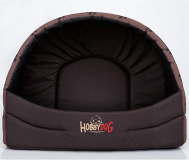 Будка для собак, лежанка для собак, хатинка для собак S-XL (R3 (55 x 43 см), світло-коричневий колір з принтом лапок)