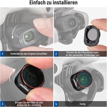 Набір фільтрів ND та CPL NEEWER для DJI Mini 4 Pro: 6 шт. (ND8, ND16, ND32, ND64, ND128, CPL)