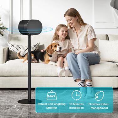 Підлогові стійки для колонок, сумісні з SONOS Era 300 та Era 100, чорні, 2 шт. (до 108 см, 5 кг)