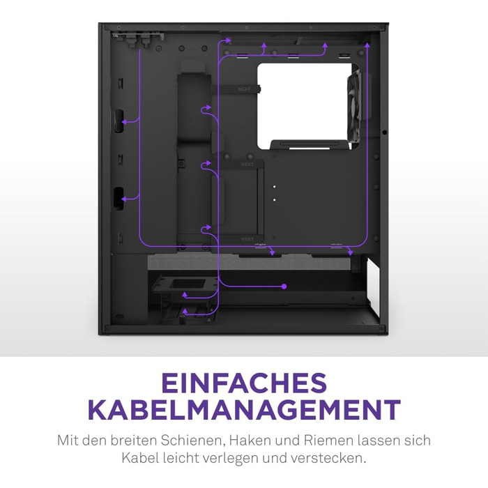 Корпус ПК NZXT H5 Flow Black - компактний ATX Mid-Tower для ігор з високою вентиляцією, 2 x 120mm вентилятори, підтримка радіаторів 360mm та 240mm, система кабельного менеджменту, скляна панель, 2024