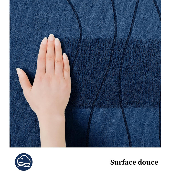 Килимок для ванної кімнати chakme з ефектом пам'яті (Memory Foam), протиковзкий та вбираючий підкладник під душ, 60x150 см, темно-синій