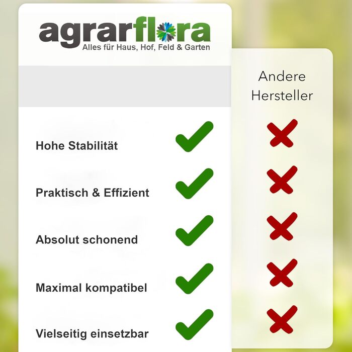Преміум граблі Agrarflora для листя і газону, 40 см, набір 5 шт, міцні садові граблі для прибирання листя, трави та саду