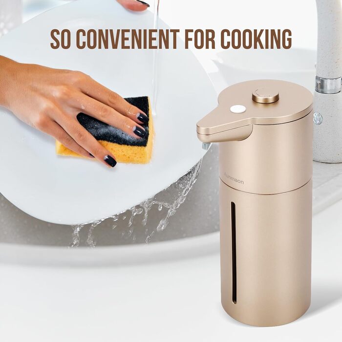 Автоматичний дозатор мила безконтактний, для кухні та ванної кімнати, сенсорний, регульована гучність, тривалий час роботи акумулятора, сумісний з густою та рідкою милом, простий у використанні для дітей, не забивається