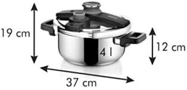 Каструля-скороварка Tescoma ULTIMA 6 л з індукційним дном, 4-разова безпека, з індикатором тиску та ситом