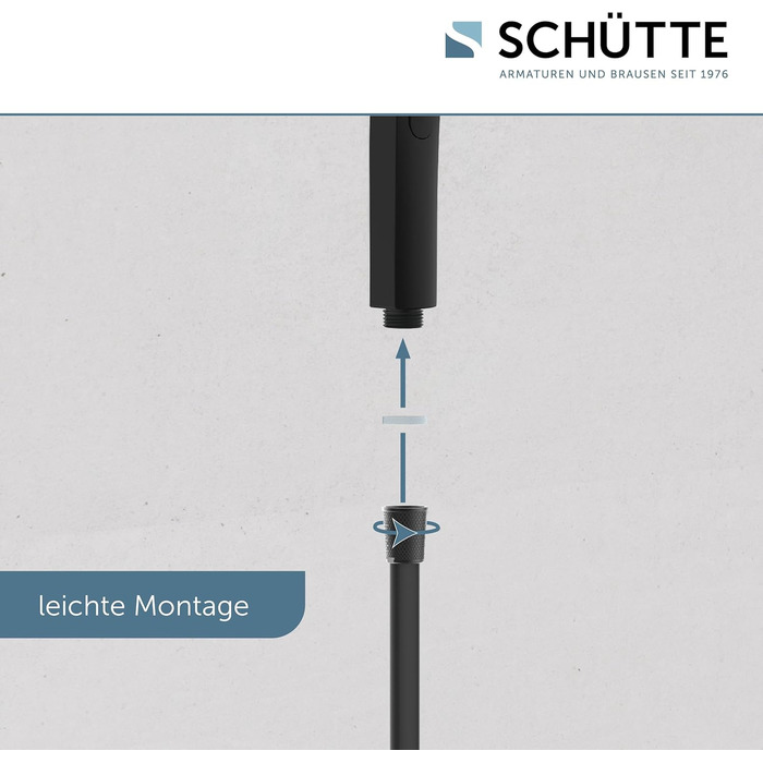 SCHÜTTE Hand Shower SAMOA RAIN | Velvet Jet Technology | Showerhead with over 300 nozzles | 3 adjustable spray patterns | Anti-limescale showerhead for the shower | White (Black)