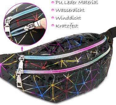 Чоловіча/Жіноча поясна сумка на пояс, бананка з PU шкіри, водонепроникна, чорна