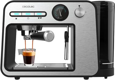 Кавоварка Cecotec Power Espresso 20 Square Pro, 1450 Вт, 20 бар, з ThermoBlock, парогенератором, знімним баком 1 л, підігрівом чашок, для еспресо