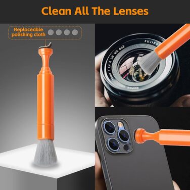 Набір для чищення клавіатури Alyvisun 11 в 1: для ноутбука, телефону, планшета, комп'ютера (помаранчевий)