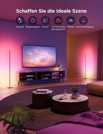 Govee LED-лампа настільна RGBIC з Wi-Fi, диммування, сумісна з Alexa та Google Assistant, 16 мільйонів кольорів, 58 режимів, музичний режим, DIY для ігор та спальні (чорний, 2 шт.)