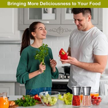 Набір ручних мельниць для солі та перцю 2 шт. з регульованим керамічним жорном, 180 мл