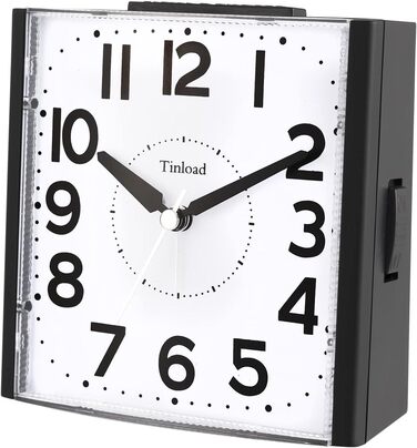 Analog Senior Alarm Clock with Night Light, 4.7-inch Dial, Table Clock with Snooze Function, Loud, 3-Stage Increasing Bell Sound, Battery Powered