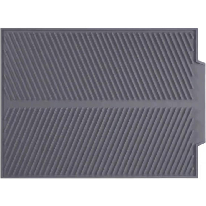 Килимок для посуду WXFLGH 40x30 см з термостійкого силікону, антиковзаючого, для мийки, стільниці, під миску для котів (темно-сірий)