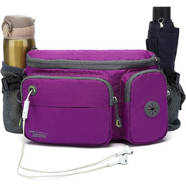 Сумка на пояс для прогулянок з собакою TUDEQU, велика, водостійка, для чоловіків та жінок, підійде для хайкінгу, подорожей, велоспорту та тренувань (фіолетовий)