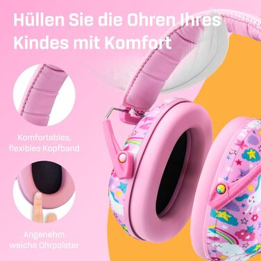 Навушники захисні для дітей Vanderfields Premium – шумозаглушення 34.4 dB, 3-12 років, зелені, Unicorn Dream