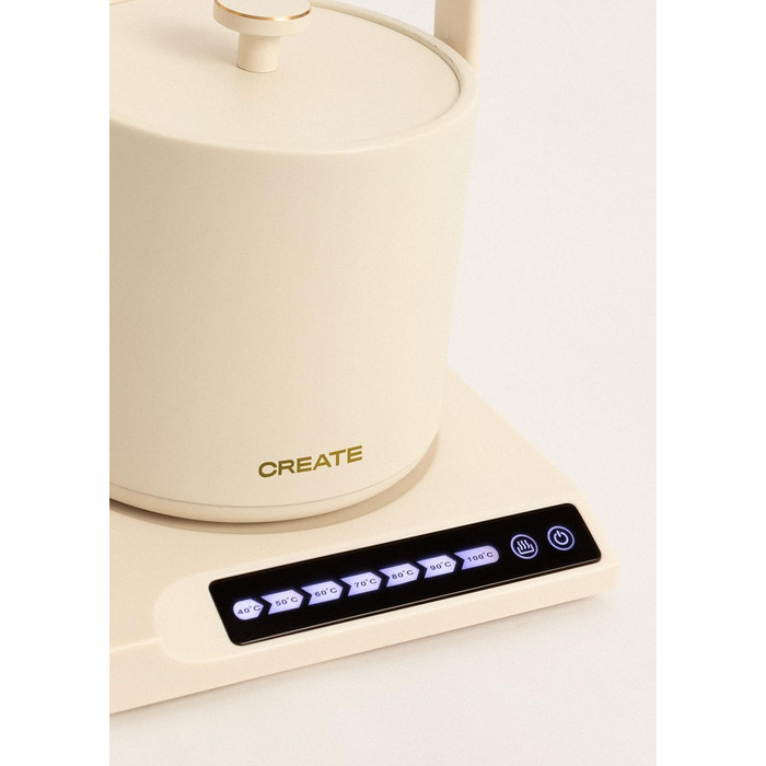 HATTORI Studio 0.5L Electric Kettle - White, Keep Warm, Safety System, Thermostat, Digital Display, Temperature Indicator, 880W
