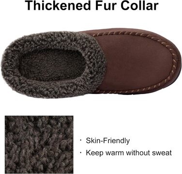 Чоловічі тапочки-сліпони ULTRAIDEAS з меморі-піною та м'якою підкладкою, замшеві домашні тапочки-мулі з антиковзкою підошвою, Кофе, 10/11 UK