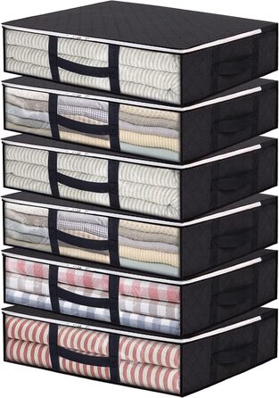 Набір контейнерів для зберігання постільної білизни Vieshful 40L (4 шт.) з прозорими вікнами та посиленими ручками