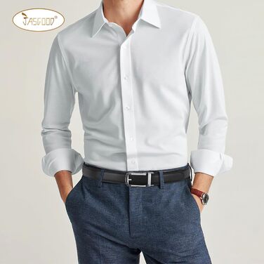 Чоловічий шкіряний ремінь JasGood з автоматичною пряжкою, 33 мм, для костюма, ділового стилю, повсякденного носіння (чорний, 130 см, обхват талії 101-115 см)