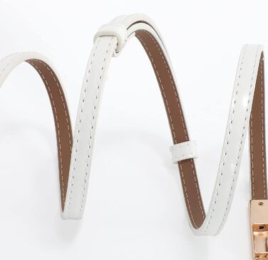 Жіночий тонкий шкіряний ремінь WHIPPY з золотою пряжкою (105/120 см)