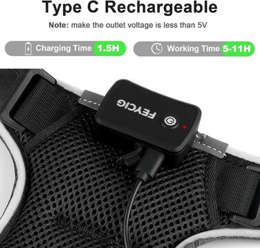 Світлодіодне шлейка для собак з підсвічуванням LED, перезаряджувана, для малих, середніх та великих собак, світловідбиваюча, регульована, XL (Чорний, Small)