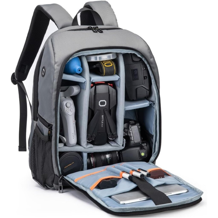 Рюкзак для камери Horfccid 23L: фотосумка, сумісна з DSLR, 15.6'' ноутбук, сірий