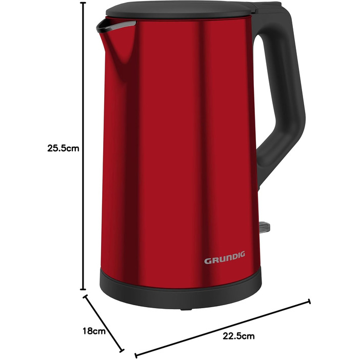 Електричний чайник Grundig WK 8340 з нержавіючої сталі, 1.7 л, прихований нагрівальний елемент, індикатор рівня води, колір Rose Gold (2024)
