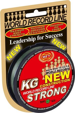 WFT 0.22mm 32kg Strong Chartreuse - 300m Braided Fishing Line, Braid Line, Predator Fishing Line
