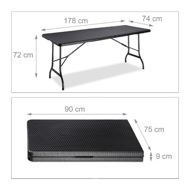 Relaxdays Folding Garden Table BASTIAN Large