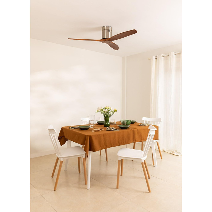 Вентилятор стельовий CREATE Windcalm ABS нікель, Ø132 см, з пультом та вимикачем, 40W, DC-мотор, літній/зимовий режим, без світла