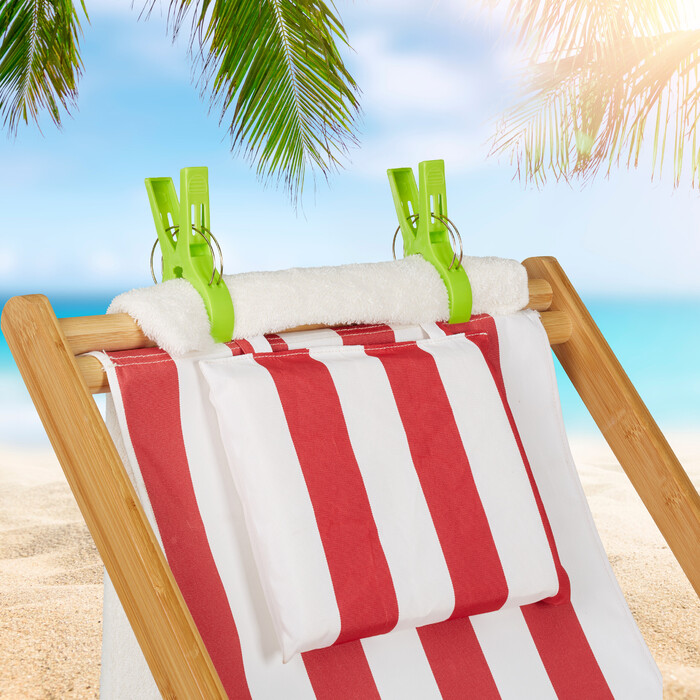 Набір з 16 кольорових прищіпок для пляжних рушників Relaxdays