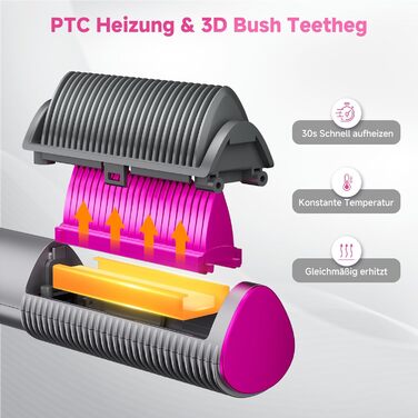 Гладенька щітка-випрямляч з LED дисплеєм, захист від опіків, швидкий нагрів за 30 секунд, професійний випрямляч для волосся з 9 температурними режимами (125°C-215°C), сірий