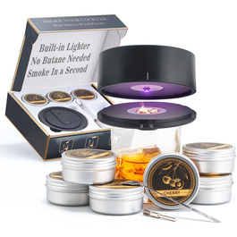 Електричний набір для копчення віскі з 6 ароматами, чанчики для диму, для коктейлів та бурбону, подарунок для батька, чоловіка та поціновувачів віскі