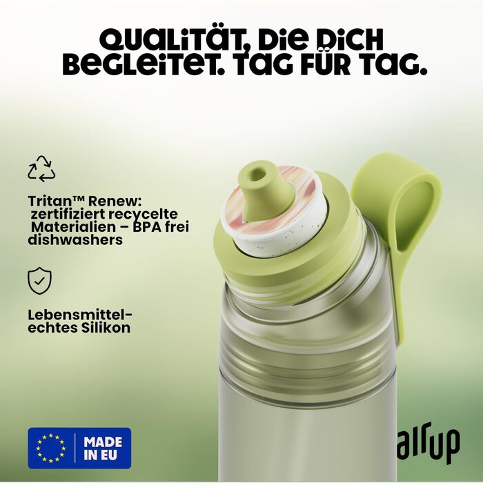 Пляшка air up Twist Pro 600 мл, стартовий набір з 5 смаками (Зелена шавлія) | Без цукру, сумісна з посудомийною машиною, BPA-free