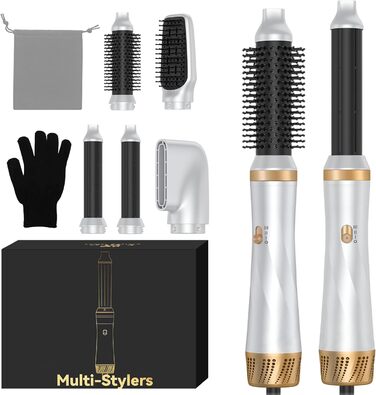 Фен-щітка 5 в 1 для волосся: стайлер, плойка, об'єм, локони