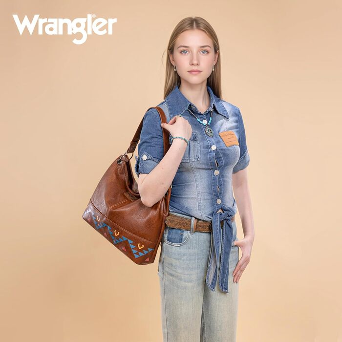 Сумка жіноча Wrangler Hobo з екошкіри, коричнева (Western Brown) через плече та в руку