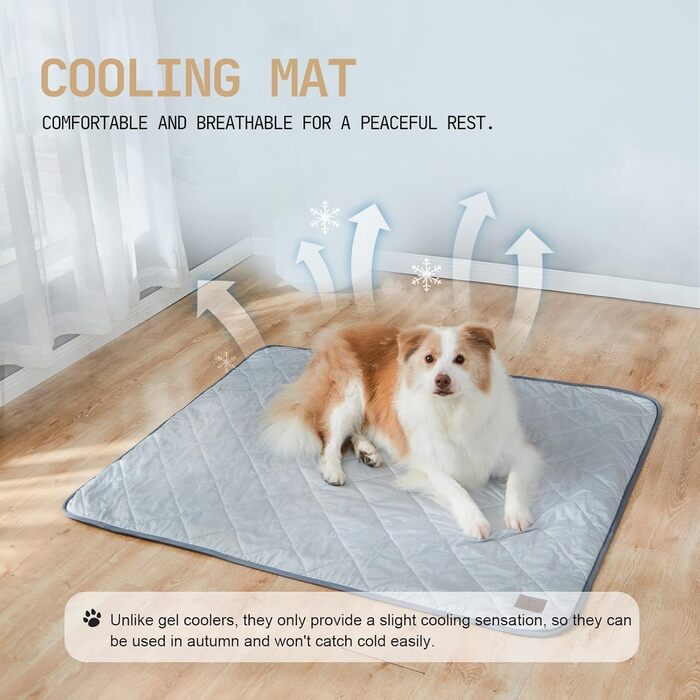 Килимок для собак та котів, ультрам'який, водонепроникний, 75x60 см, миючий, двосторонній (охолоджуючий та зігріваючий) для цілорічного комфорту, сірий та білий
